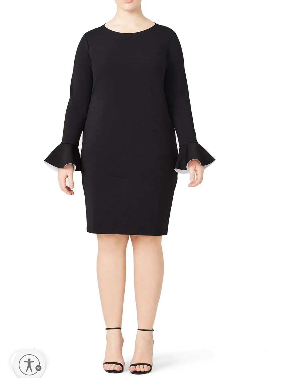 Eloquii Black Long Bell Sleeve Lace Back Dress Size 20